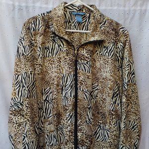 EUC Lightweight Koret Sport Front Zip Animal Print Jacket XL